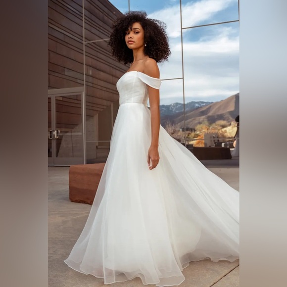 Jenny Yoo Dresses & Skirts - Jenny Yoo White Off-the-Shoulder A-Line Wedding Dress